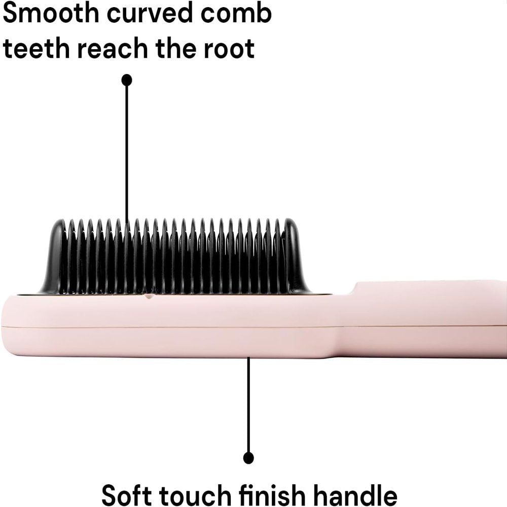 Smooth-It Classic 2-In-1 Electric Hot Comb Hair Straightener Brush | Hair Straightening Comb for Women | Electric Comb for Wigs and All Hair | Fast Heating, Anti-Scald, Anti-Frizz (Blush)