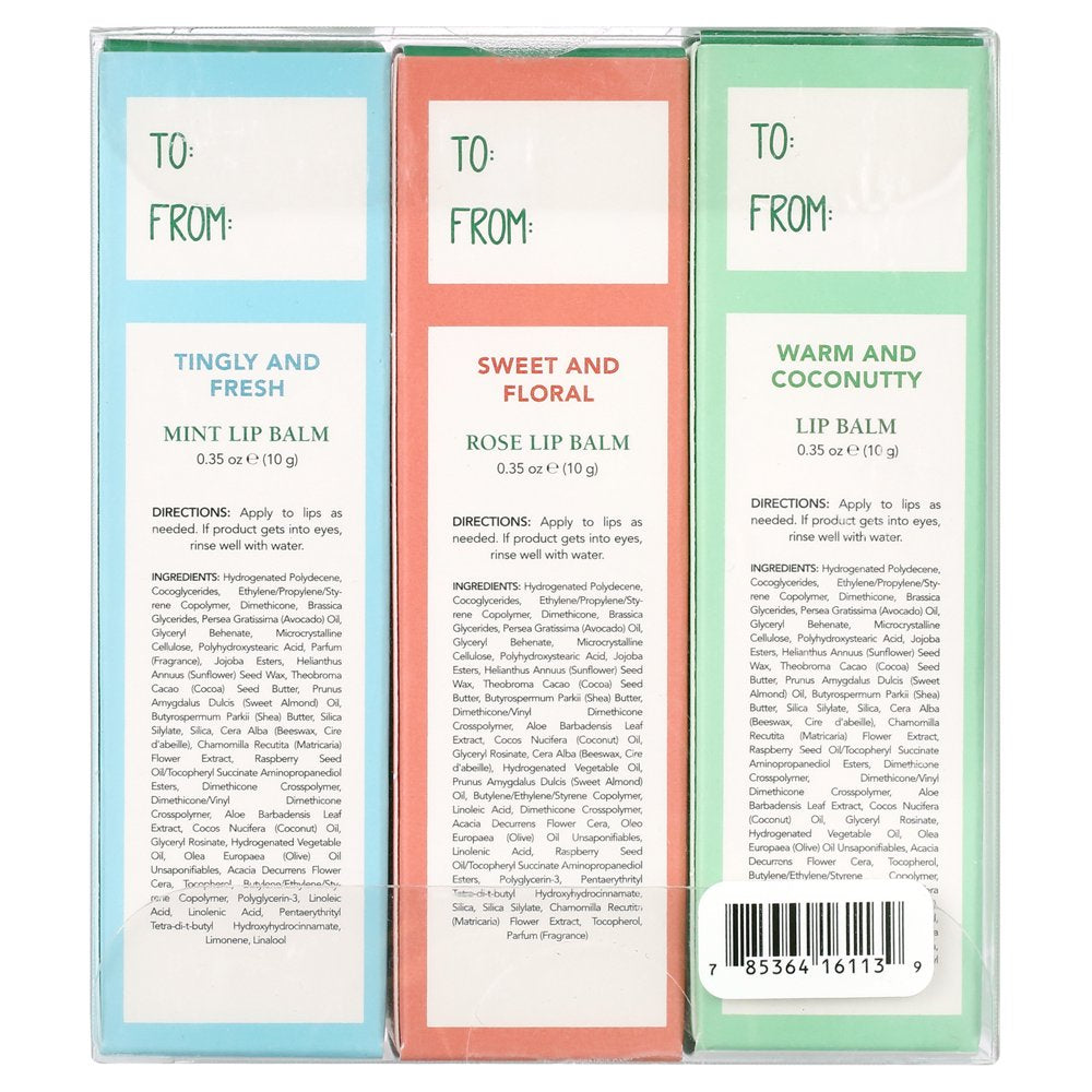 ($24 Value) Lip Balm Trio Holiday Gift Set, 3 Ct