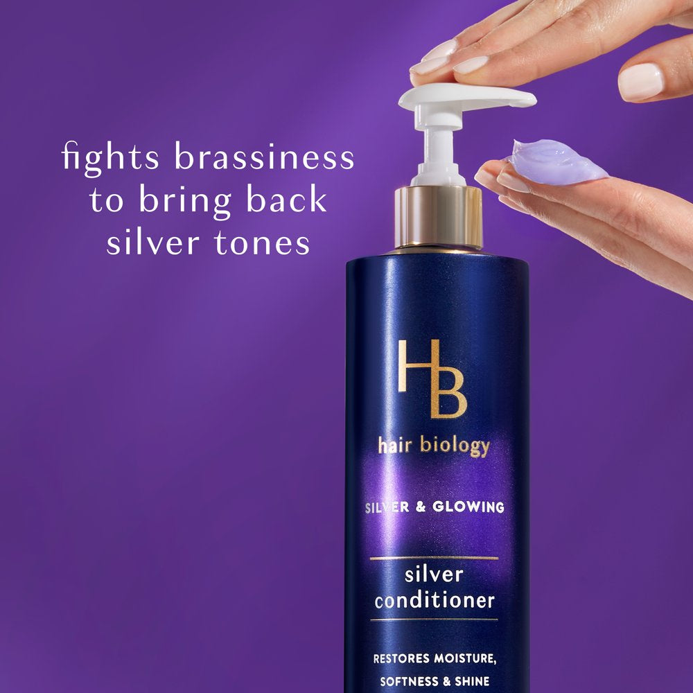 Biology Silver and Glowing Purple Shampoo for Silver and Gray All Hair Types, 12.8 Fl Oz