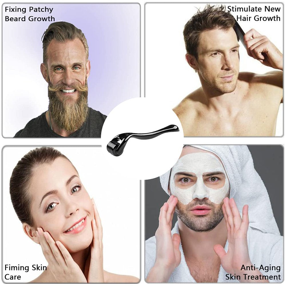 3 Packs Titanium Micro Needles Roller for Home Use, Derma Roller 540 Microneedle Roller for Face Body Beard Hair Growth