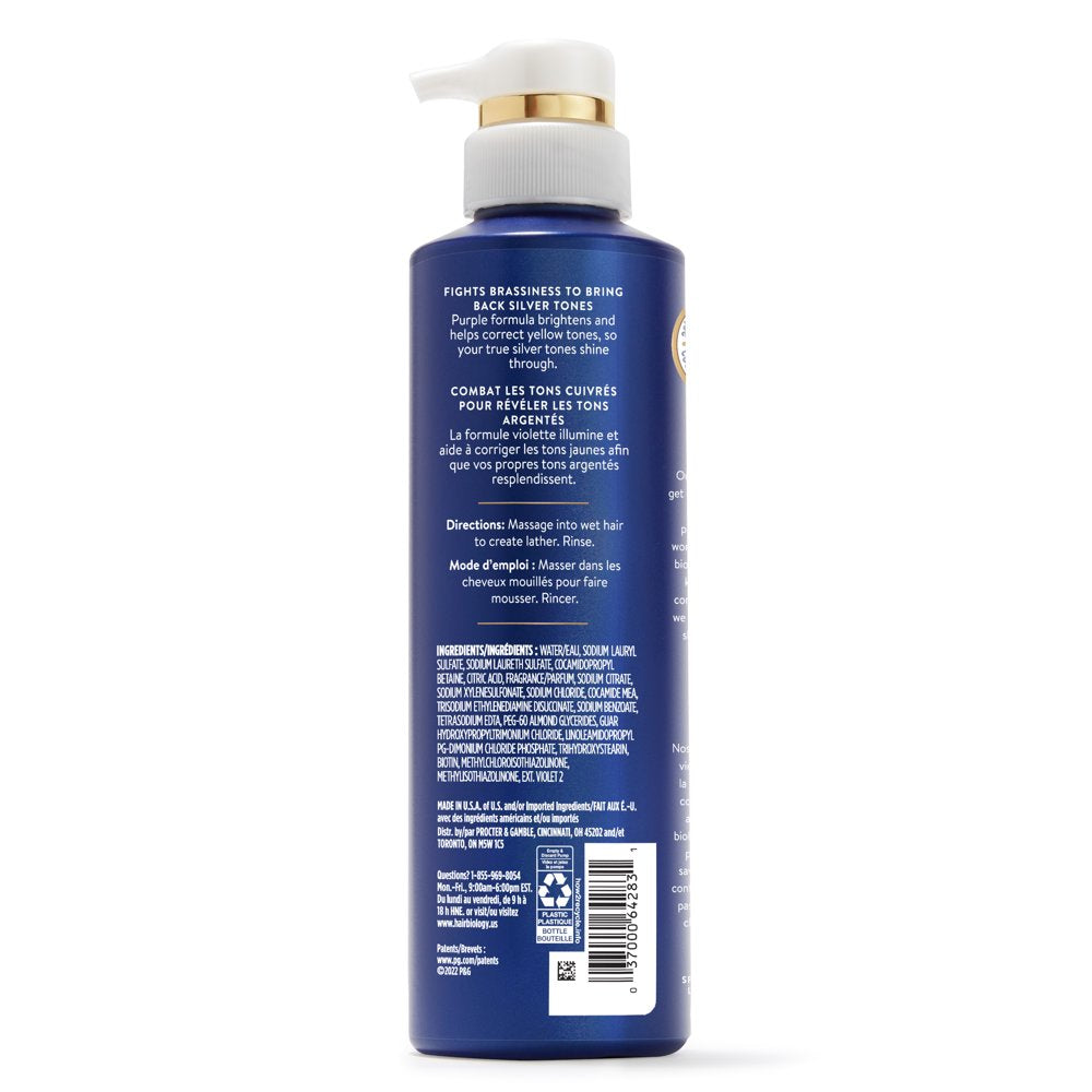 Biology Silver and Glowing Purple Shampoo for Silver and Gray All Hair Types, 12.8 Fl Oz