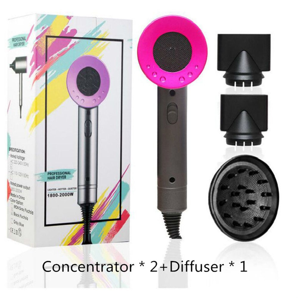 1800W Professional Hair Dryer with Diffuser Ionic Conditioning - Powerful, Fast Hairdryer Blow Dryer,Ac Motor Heat Hot and Cold Wind Constant Temperature Hair Care without Damaging Hair
