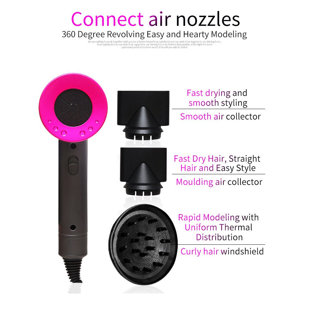 1800W Professional Hair Dryer with Diffuser Ionic Conditioning - Powerful, Fast Hairdryer Blow Dryer,Ac Motor Heat Hot and Cold Wind Constant Temperature Hair Care without Damaging Hair