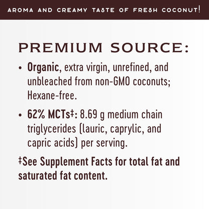 Organic Extra Virgin Coconut Oil, Pure & Unrefined, Cold-Pressed, 32 Oz