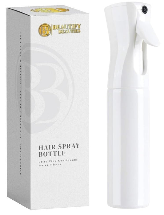 Hair Spray Bottle – Ultra Fine Continuous Water Mister for Hairstyling, Cleaning, Plants, Misting & Skin Care (White-5 Ounce)