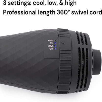 Le Volume 2-In-1 Titanium Brush Dryer Black | Hot Air Blow Dryer Brush in One with Oval Barrel | Hair Styler for Smooth, Frizz-Free Results for All Hair Types
