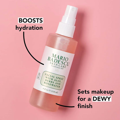 Rose Water Facial Spray with Aloe Vera, 2 Oz
