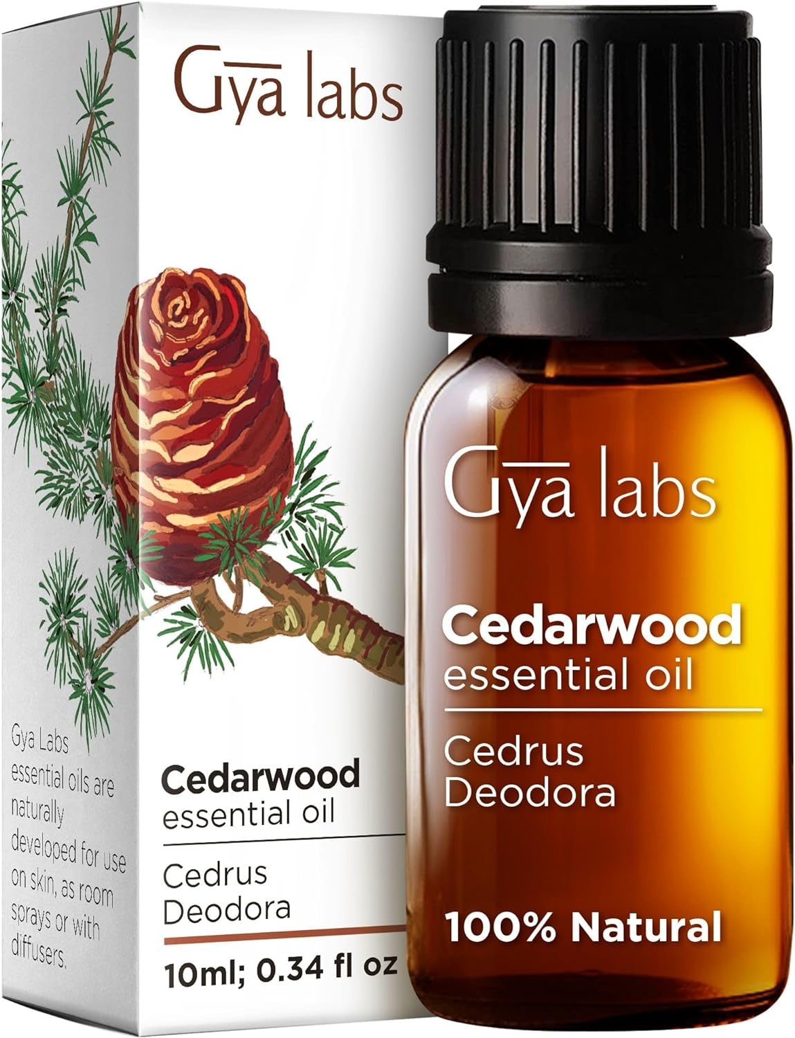 Cedarwood Essential Oil for Hair and Diffuser - 100% Natural Essential Oil Cedarwood Oil for Hair, Aromatherapy & Skin (0.34 Fl Oz)