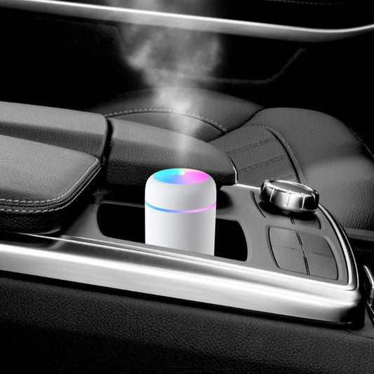 300Ml Small Cool Mist Humidifier,Colorful USB Personal Humidifier for Car White