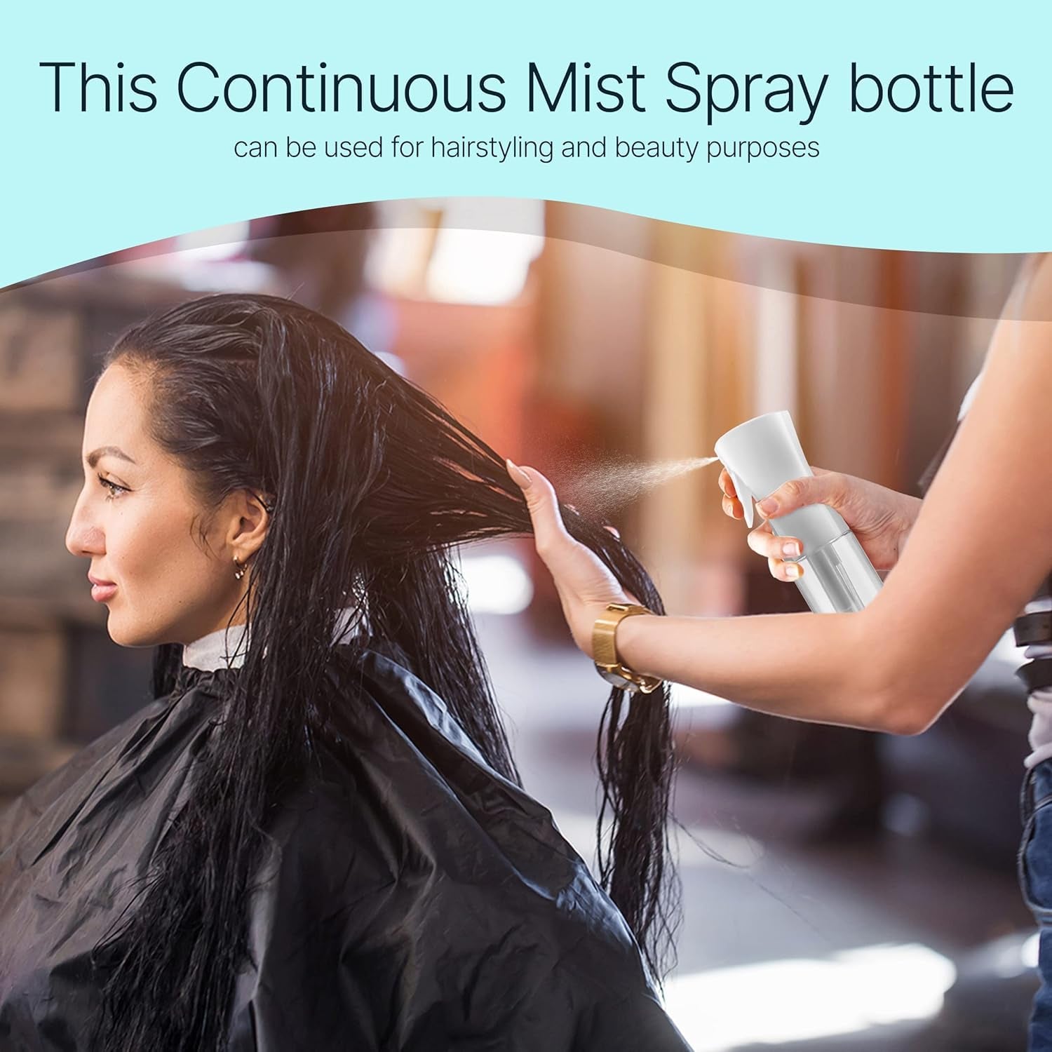 Hair Spray Bottle – Ultra Fine Continuous Water Mister for Hairstyling, Cleaning, Plants, Misting & Skin Care (White-5 Ounce)