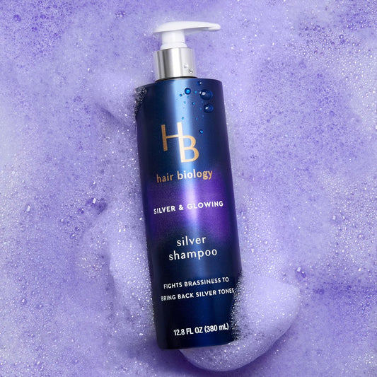 Biology Silver and Glowing Purple Shampoo for Silver and Gray All Hair Types, 12.8 Fl Oz