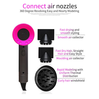 1800W Professional Hair Dryer with Diffuser Ionic Conditioning - Powerful, Fast Hairdryer Blow Dryer,Ac Motor Heat Hot and Cold Wind Constant Temperature Hair Care without Damaging Hair