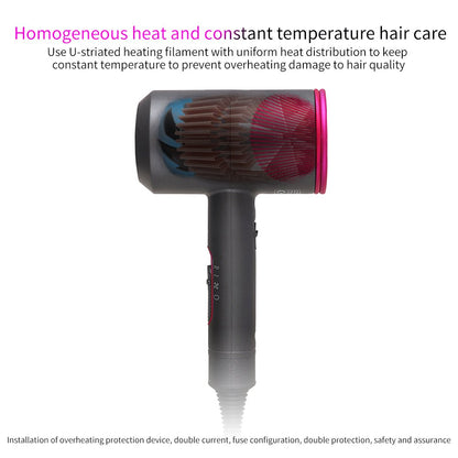 1800W Professional Hair Dryer with Diffuser Ionic Conditioning - Powerful, Fast Hairdryer Blow Dryer,Ac Motor Heat Hot and Cold Wind Constant Temperature Hair Care without Damaging Hair