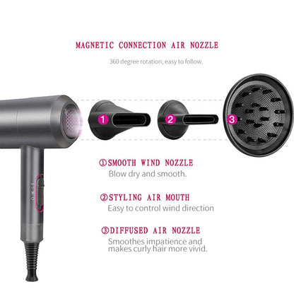 1800W Professional Hair Dryer with Diffuser Ionic Conditioning - Powerful, Fast Hairdryer Blow Dryer,Ac Motor Heat Hot and Cold Wind Constant Temperature Hair Care without Damaging Hair